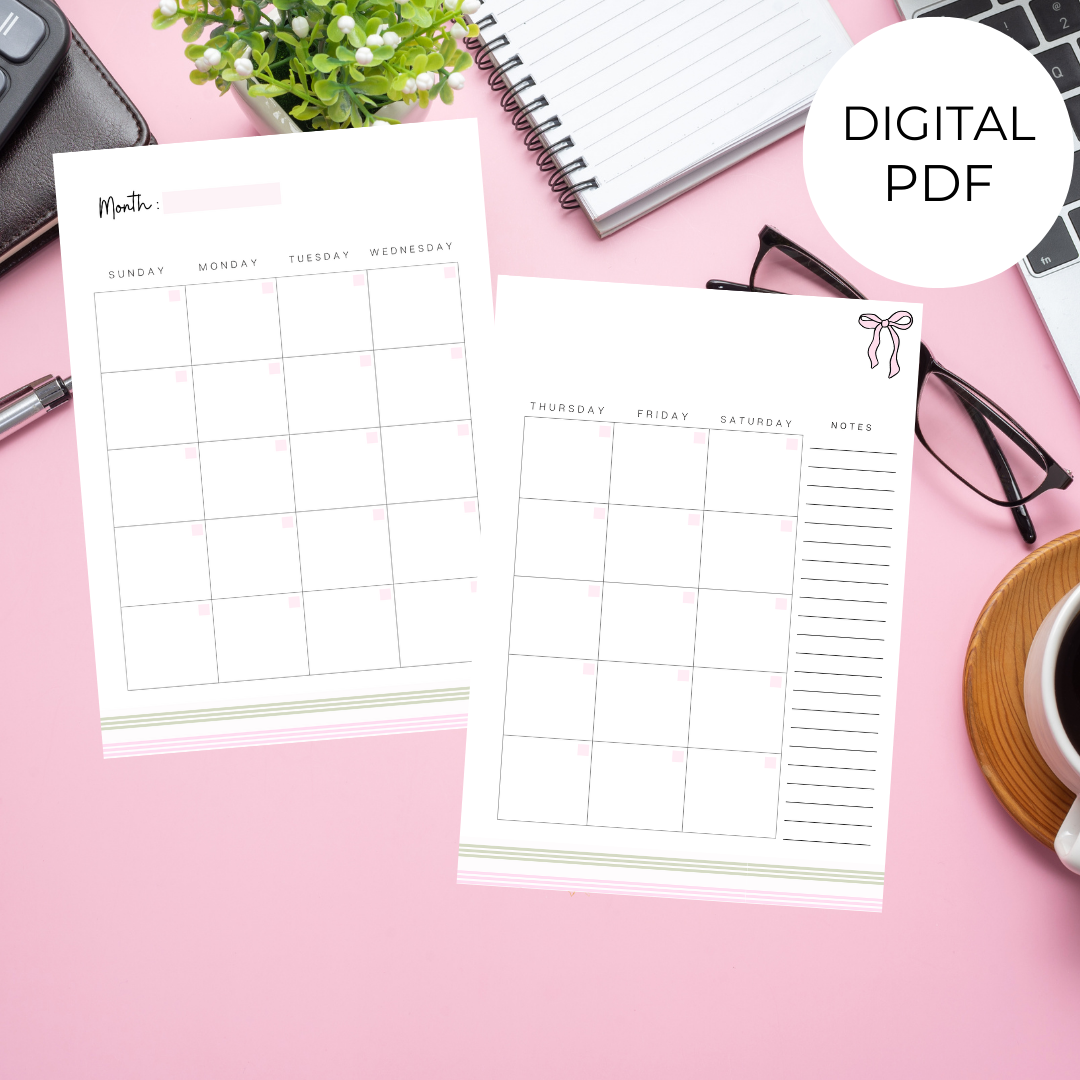Two Page Calendar PDF