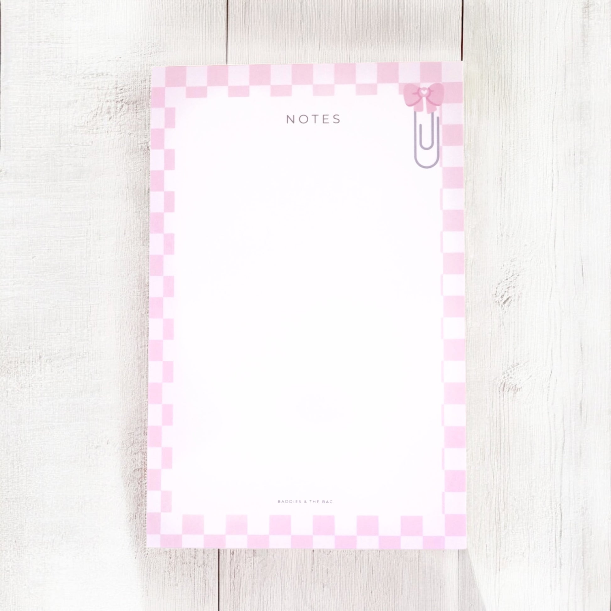 Pink Checkered Note Pad