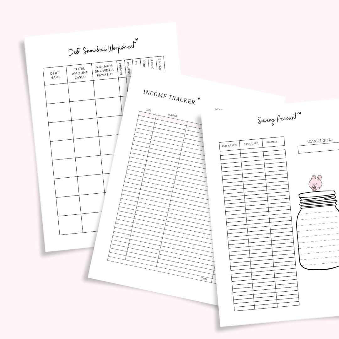 Finance Planner Bundle Inserts