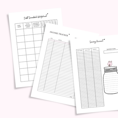 Finance Planner Bundle Inserts