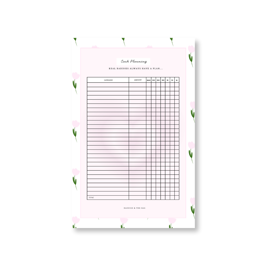 Cash Planning Notepad