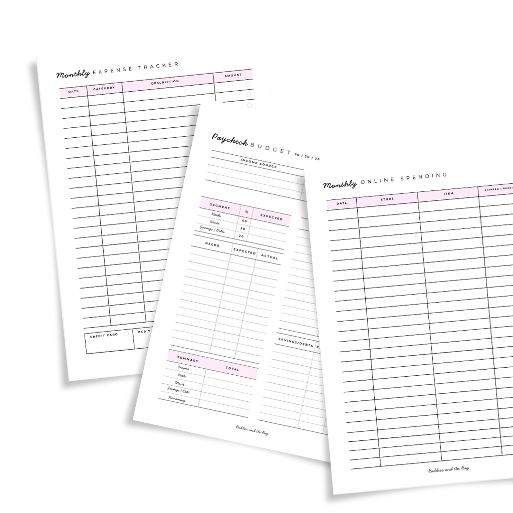 Monthly Tracker Inserts