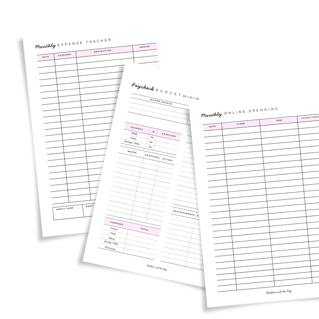 Monthly Tracker Inserts