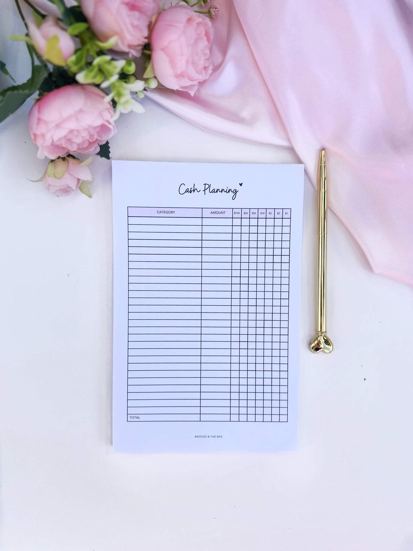 Cash Planning Note Pad