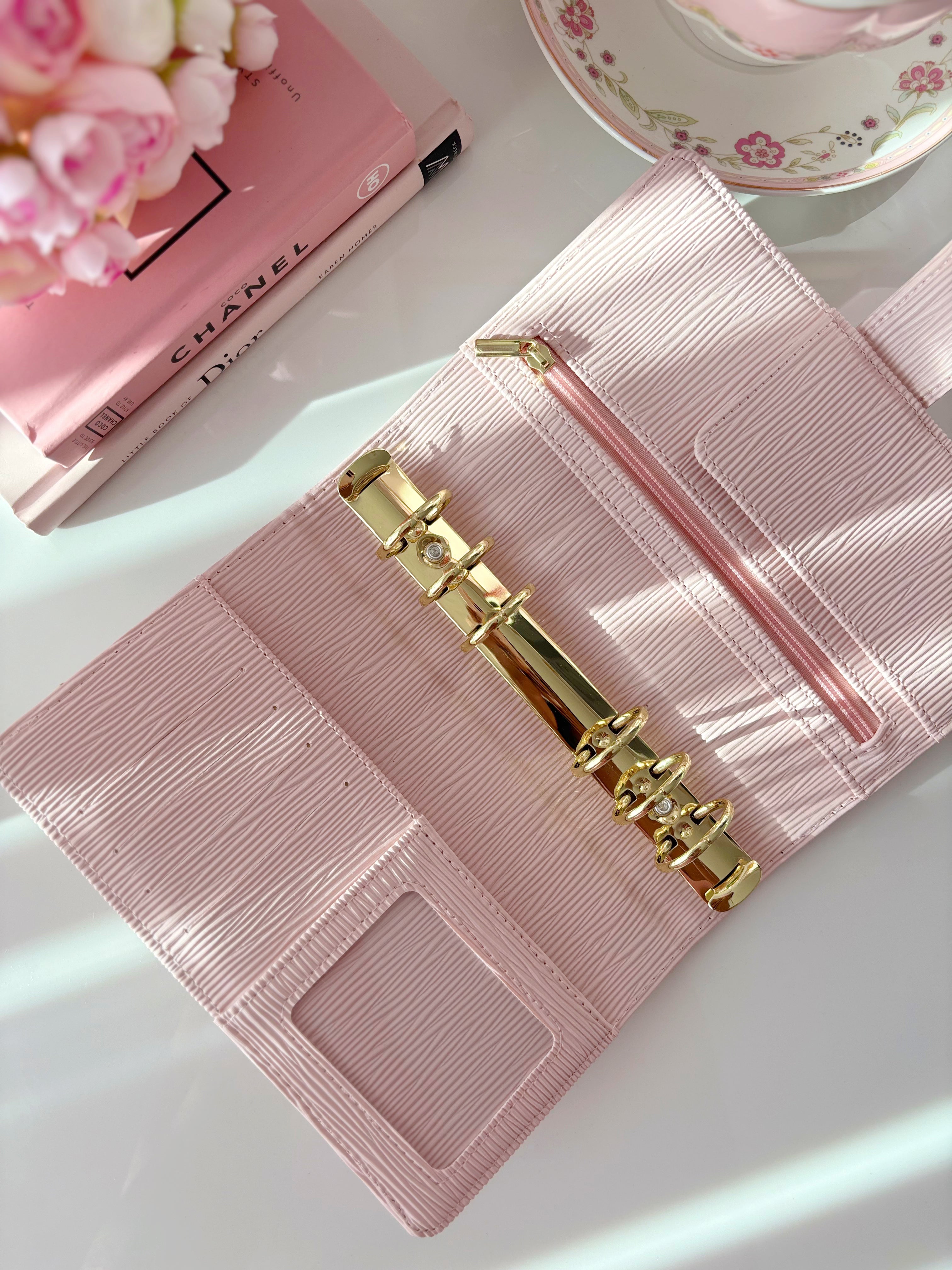 Pale Pink Textured A6 Binder