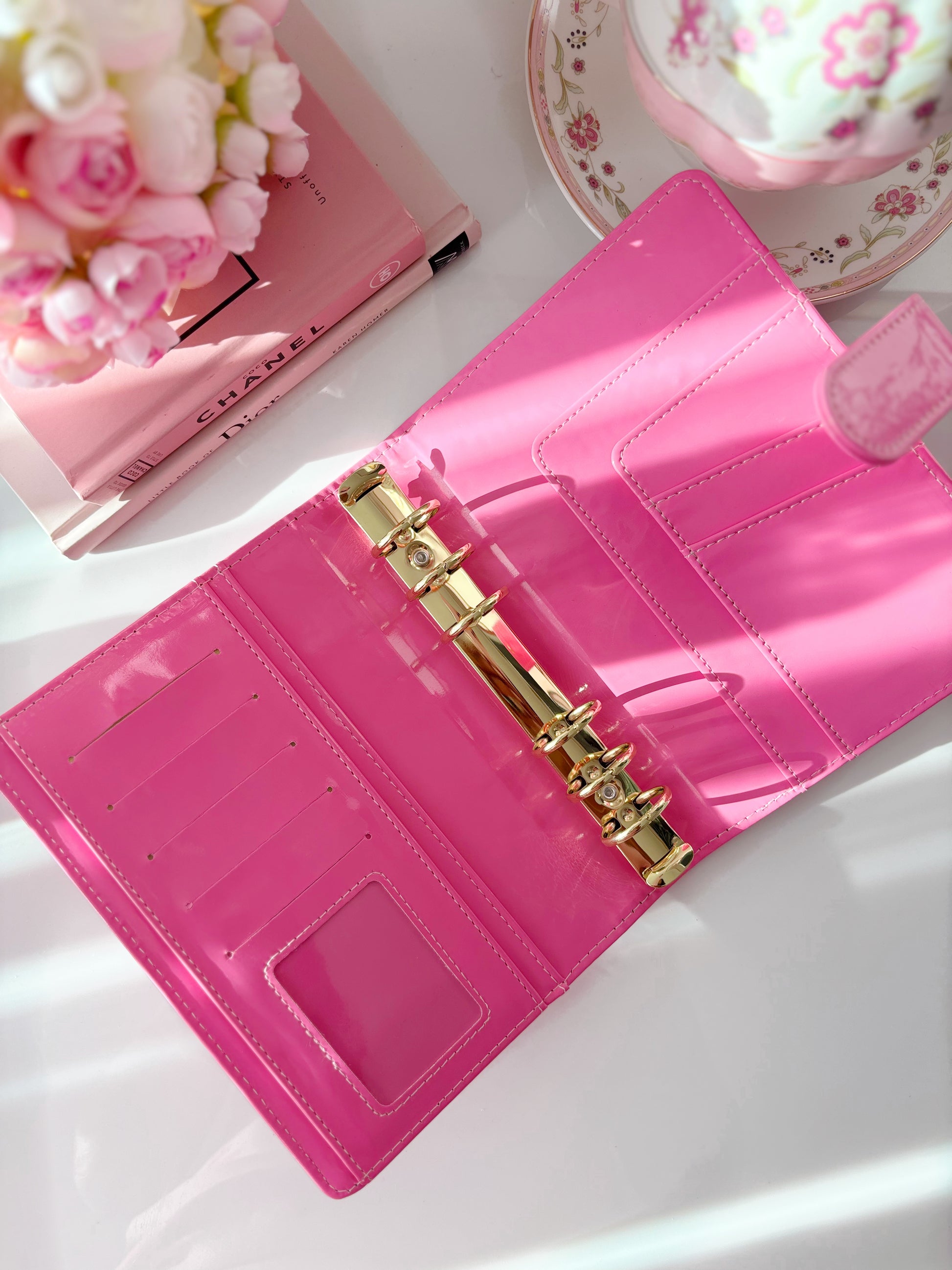 Kamia Rosé Luxe Patent Binder