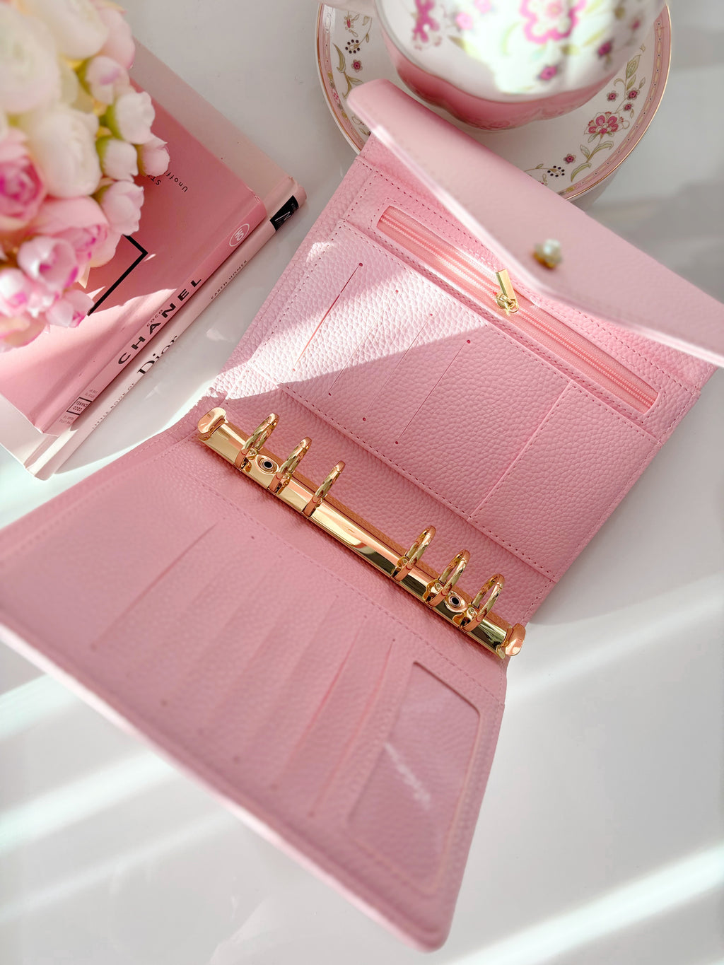 Kyla Baby Pink TriFold A6 Binder