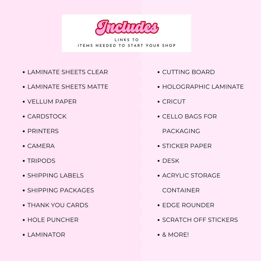Amazon Links ( All items I use to run my store)